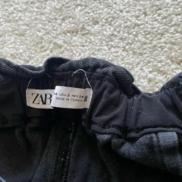 Zara high waisted women’s black baggy jeans pants elastic waist - Picture 4 of 14